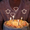 Świeczka zimne ognie tort dekoracja urodziny serce
